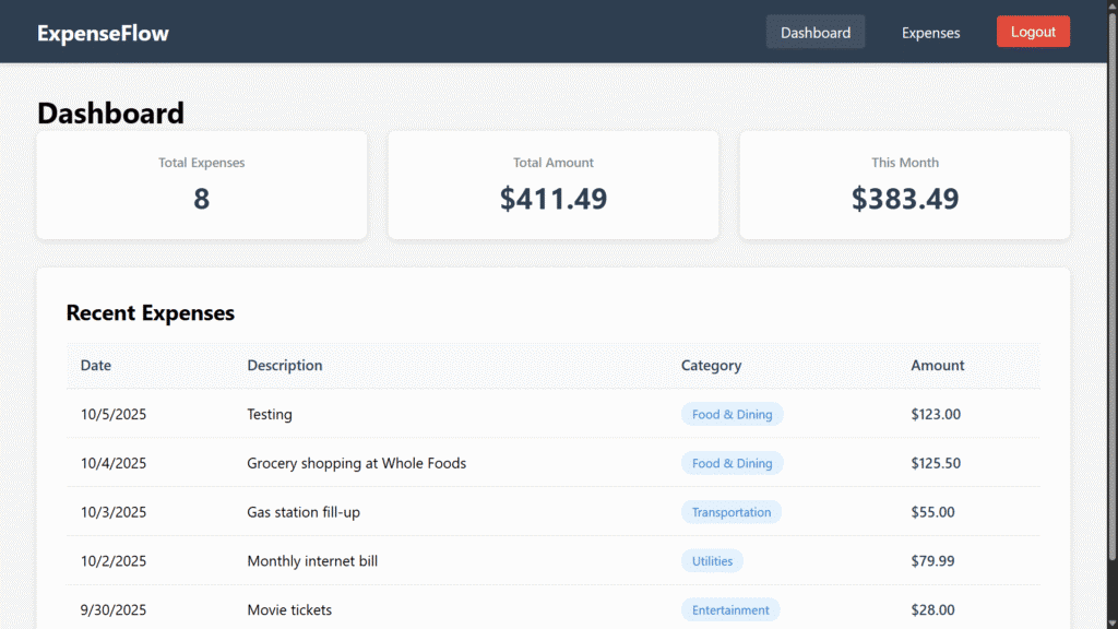 vibe coded expenceflow