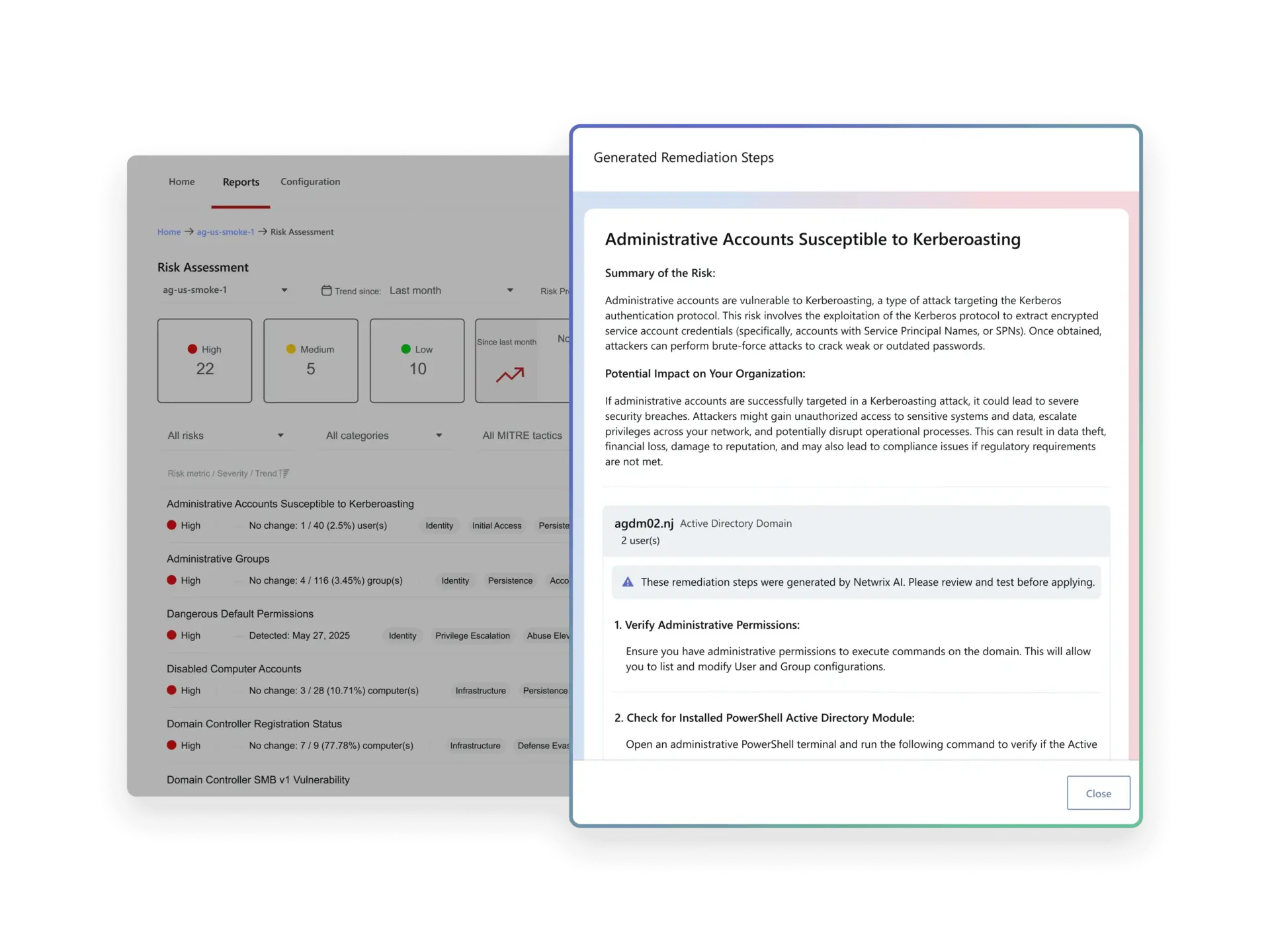 Continuous risk assessment and remediation