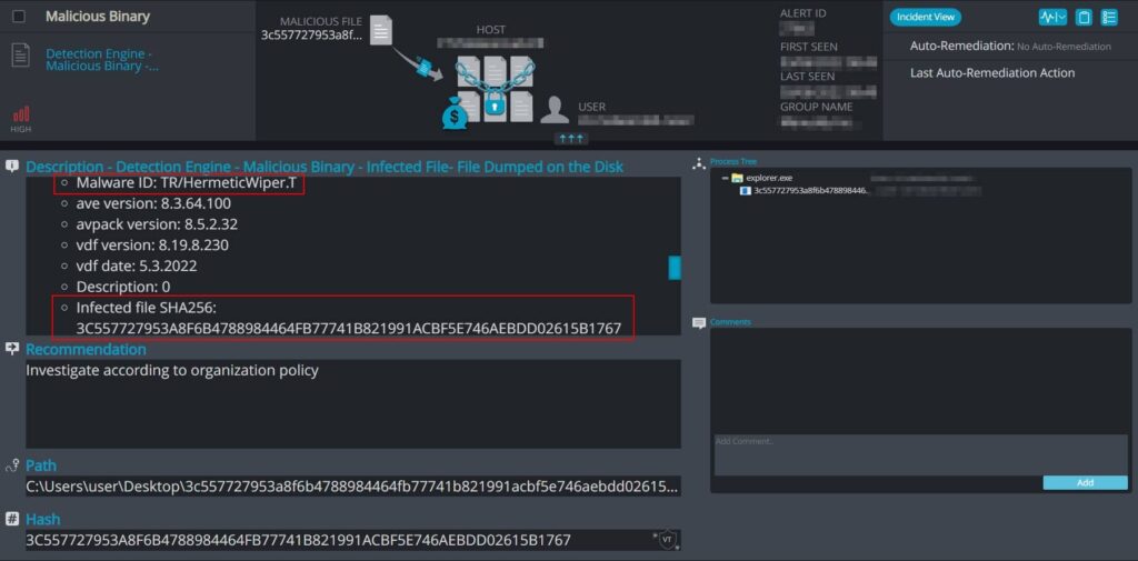 File Dumped on the Disk