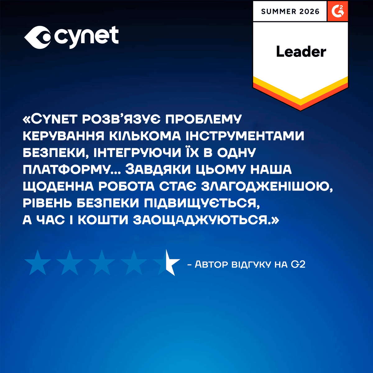 6 Cynet G2 summer 2026 Leader