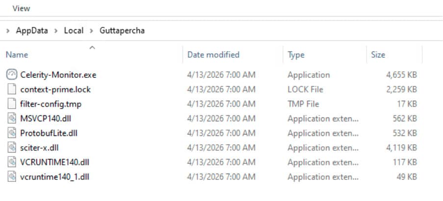Main files installed by the HijackLoader MSI 